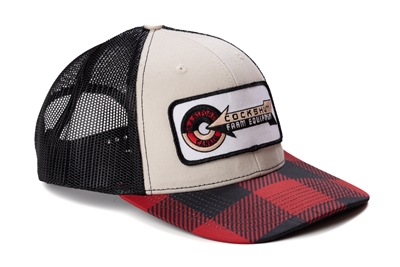 Cocskhutt Farm Equipment Logo Hat, Red Plaid