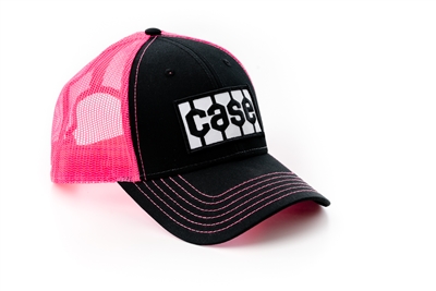 Case Tire Tread Logo Hat, Black with Pink Mesh