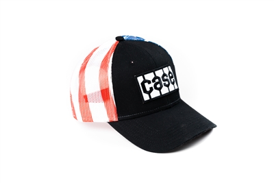 Case Tread Logo Hat, Flag Mesh Back
