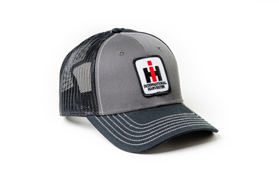 International Harvester IH Logo Hat, Gray/Black Mesh