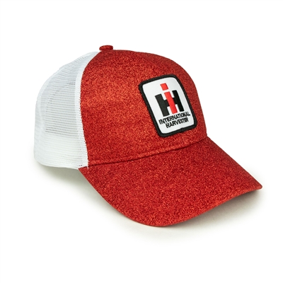 IH International Harvester Logo Hat, Red Glitter
