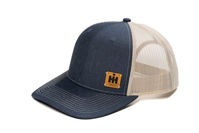 IH International Harvester Logo Hat, Denim with Tan Mesh and Off-Set Logo