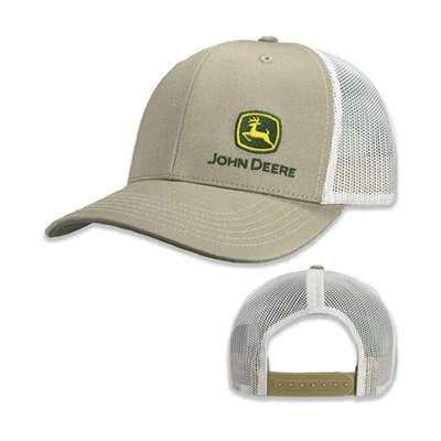 John Deere Hat, Khaki/White Mesh