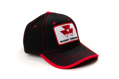 Massey Ferguson Logo Hat, Black with Red Accents