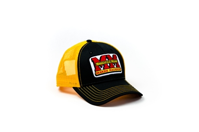 Minneapolis Moline Logo Hat, Black and Gold Mesh