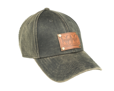 Minneapolis Moline Leather Emblem Hat, Oil Distressed
