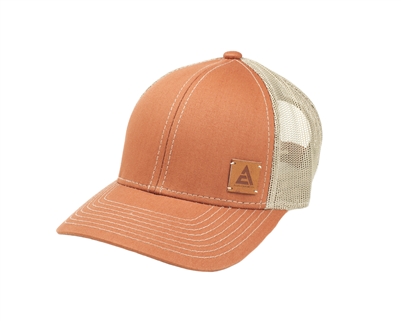 Allis Chalmers Leather Logo Hat, Burnt Orange