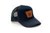 Oliver Leather Emblem Hat, Denim Trucker Mesh