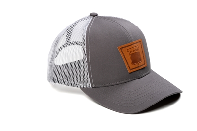 Keystone Oliver Leather Emblem Hat, Gray/White Mesh