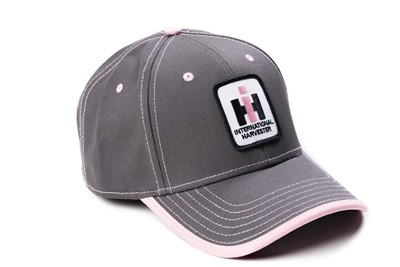 Ladies' IH International Harvester Logo Hat, Gray with Pink Accents