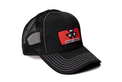 Red Massey Ferguson Tractor Logo Hat, Black Mesh, Available in Adult or Youth Size