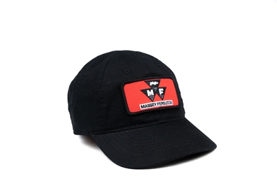 Toddler-Size Massey Ferguson Logo Hat, Solid Black Hat with Red Massey Ferguson Logo