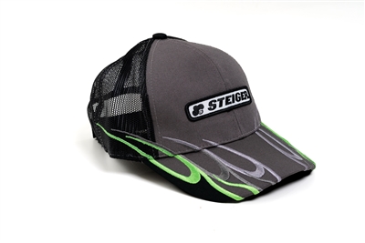Steiger Logo Hat, Gray with Flames