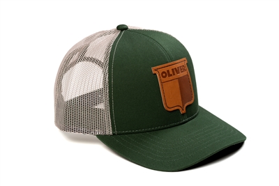Vintage Oliver Leather Emblem Hat, Green Mesh