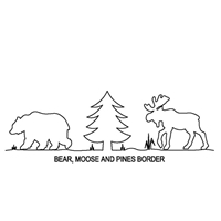 Bear Moose and Pine Border