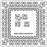 Heart Swirls-3 Border Set