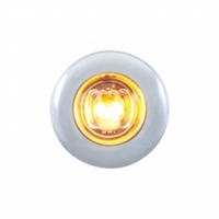 2 LED Mini Clearance/Marker Light w/ Bezel - Amber LED/Clear Lens