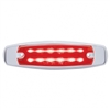 12 LED Rectangular Clearance/Marker Light - Red LED/Red Lens
