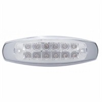 12 LED Reflector Rectangular Clearance/Marker Light - Red LED/Clear Lens