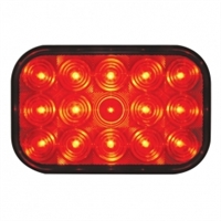 15 LED Rectangular Stop, Turn & Tail Light - Red LED/Red Lens