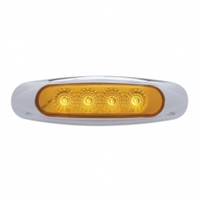 4 LED Reflector Clearance/Marker Light - Amber LED/Amber Lens