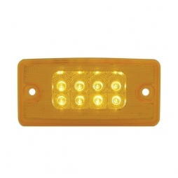 8 LED Freightliner Reflector Cab Light - Amber LED/Amber Lens