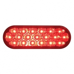 19 LED Reflector Oval Stop, Turn & Tail Light - Red LED/Red Lens