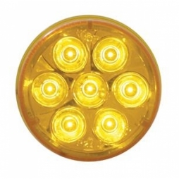7 LED 2" Reflector Clearance/Marker Light - Amber LED/Amber Lens