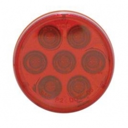 7 LED 2" Reflector Clearance/Marker Light - Red LED/Red Lens