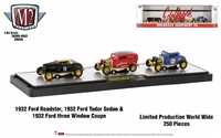 M2 Machines Hobby Exclusive 3 Car Set - Edelbrock Roadster, Coupe and Tudor Sedan  (Chase)