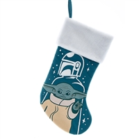 Kurt Adler 19" Holiday Stocking - The Mandalorian - Mando and The Child