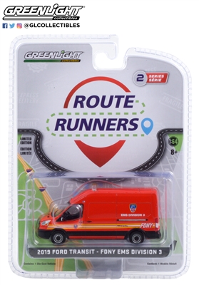 Greenlight Route Runners Series 2 - 2019 Ford Transit - FDNY EMS Division 3