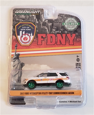 Greenlight - 2017 Ford Interceptor Utility White FDNY  Commissioner Liaison (Chase)