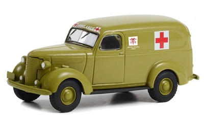 Greenlight Collectibles Battalion 64 Series 3 - U.S. Army Ambulance - 1939 Chevrolet Panel Truck