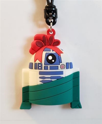 Monogram Christmas Star Wars Figural Bag Clip - R2D2 Gift Wrapped