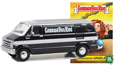 Greenlight Collectibles Garbage Pail Kids Series 5 - 1977 Dodge B-100 Van (Aggravated Angela)hite & Blue)iler (Ice Cream Sandy)