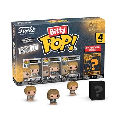 Funko Bitty POP! The Lord of the Rings Mini Figures - Samwise, Pippin, Merry + Mystery Figure