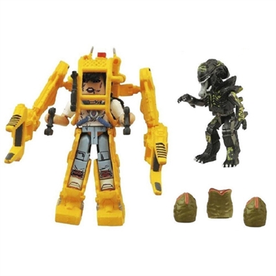 Minimates - Power Loader w/ Ripley & Battle Damaged Alien