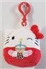 Squishmallow Hello Kitty and Friends  3" Plush Clips - Hello Kitty (Boba Tea)