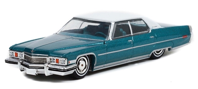 Greenlight Collectibles California Lowriders Series 1 - 1973 Cadillac Sedan deVille (Teal with White Roof)