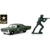 Greenlight - U.S. Army - 1967 Ford Custom with Plastic Soldier Diecast Vehicle