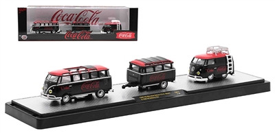 M2 Machines Coca-Cola Auto-Haulers TW11 - 1960 VW Microbus Deluxe USA Model & 1960 VW Delivery Van