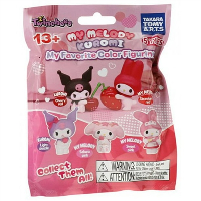 Sanrio Twinchees My Melody and Kuromi - My Favorite Color Figurines - 1 Random Blind Bag
