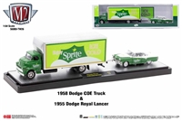 M2 Machines Coca-Cola Auto-Haulers Release TW26 - 1958 Dodge COE Truck & 1955 Dodge Royal Lancer