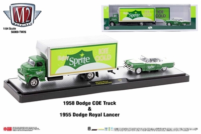 M2 Machines Coca-Cola Auto-Haulers Release TW26 - 1958 Dodge COE Truck & 1955 Dodge Royal Lancer