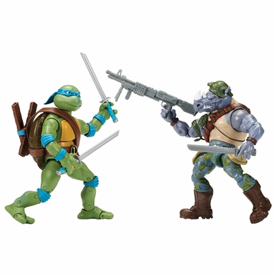 Teenage Mutant Ninja Turtles Classic Action Figure 2 Pack - Leonardo vs. Rocksteady