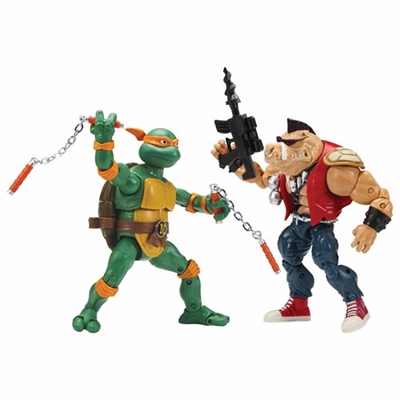 Teenage Mutant Ninja Turtles Classic Action Figure 2 Pack - Michelangelo vs. Bebop