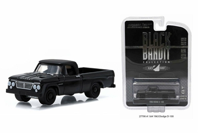 Greenlight - Black Bandit Collection Series 13 - Black 1963 Dodge D-100