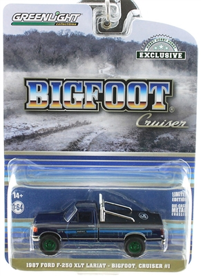 Greenlight Collectibles Hobby Exclusive - 1987 Ford F-250 XLT Lariat - Bigfoot Cruiser #1 (Green Machine)