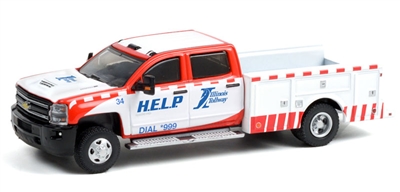 Greenlight Collectibles Dually Drivers Series 7 - Illinois Tollway - 2018 Chevrolet Silverado 3500 Dually Service Bed